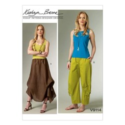 9114  VOGUE K BRENNE SHAPE DRAPE SKIRT, DRAWSTRING PANTS PATTERN L-XXL uncut new